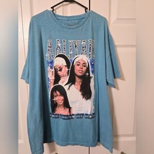 AALIYAH Blue Graphic T-Shirt Size 2X, New With Tags